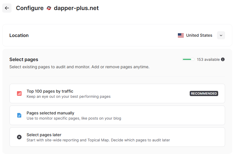 surfer seo - configuration website