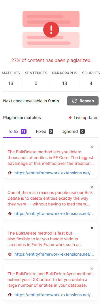 surfer seo - plagiarism checker
